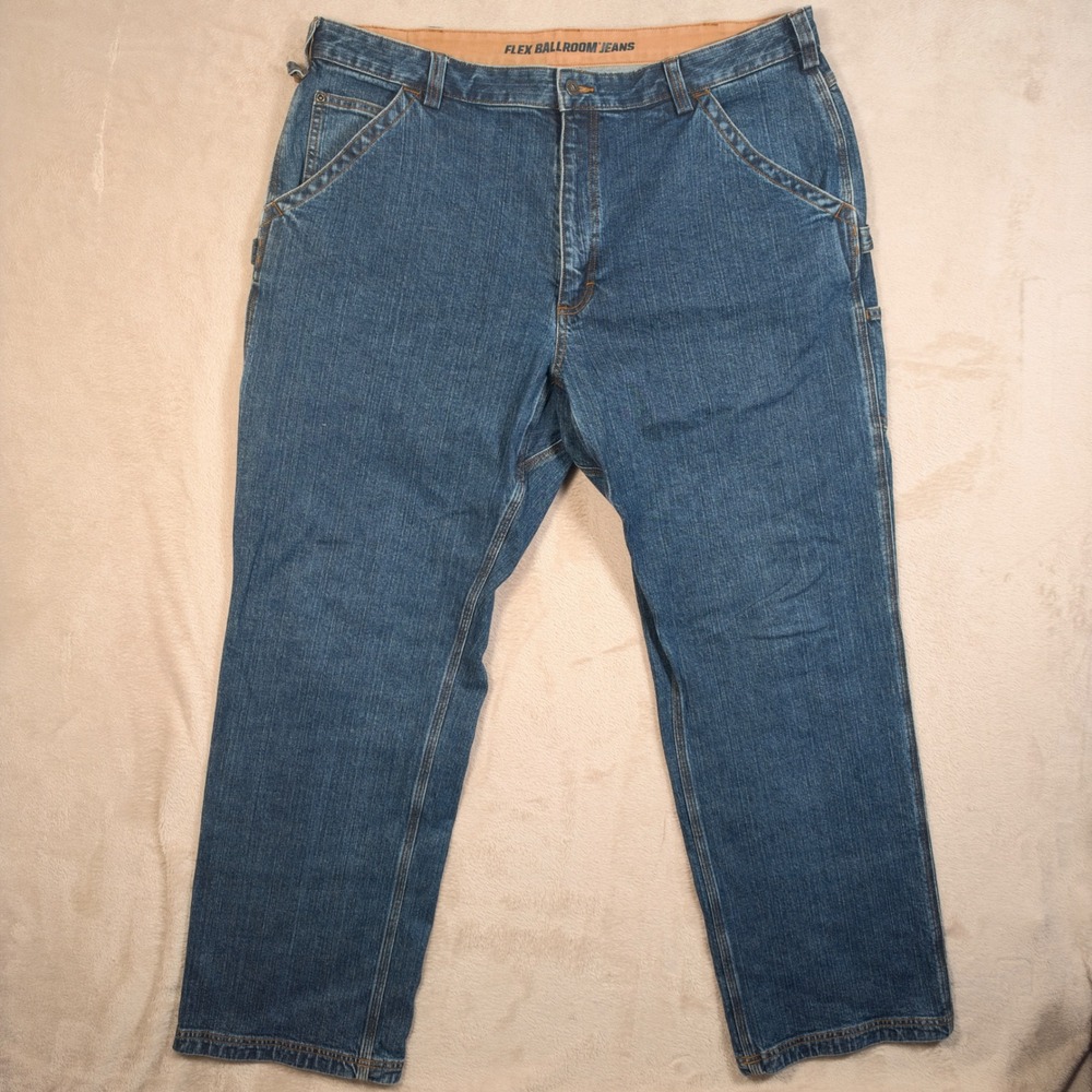 Duluth Trading Co Flex Ballroom Jeans Mens 40x32 Blue Relaxed Fit Carpenter Work